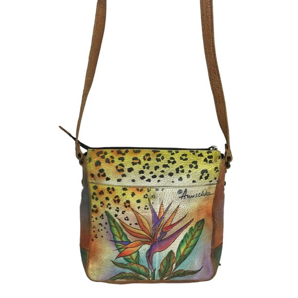 Anuschka NEVER USED Handpainted Leather Slim Travel Organizer Leopard - Picture 4 of 14